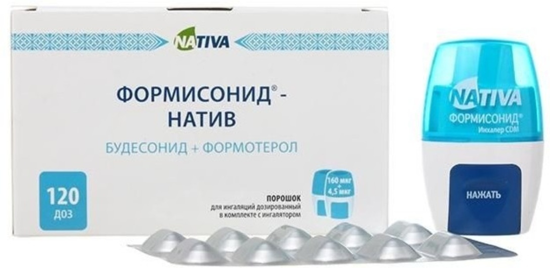 формисонид-натив порошок д/инг. будесонид формотерол 160/4. ингалятор формисонид-натив 160/4. формисонид натив 160 4. формисонид будесонид+формотерол 160+4.