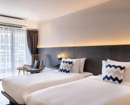 Двухместный номер Deluxe с балконом 2 отдельные кровати в Heeton Concept Hotel Pattaya by Compass Hospitality