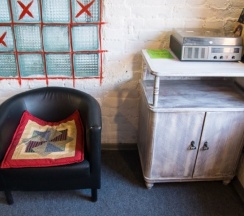 Дизайнерская студия c двуспальной кроватью с кухонным уголком (АЛЬФА) в Gallery and more