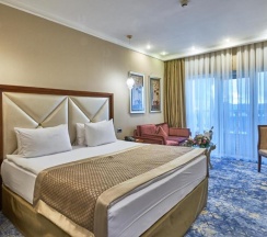 Двухместный номер Premium с балконом и с видом на город двуспальная кровать в Rixos President Astana