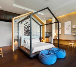 Двухместная вилла с видом на горы двуспальная кровать в The Private Pool Villas at Civilai Hill Khao Yai