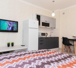 4-местные апартаменты студия с 1 двуспальной кроватью в AntoninaApartments (АнтонинаАпартментс) на улице Крылова