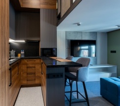 Апартамент 14 Современный двухуровневый лофт  с живописным видом на Москву (с душем) в Ap-in aparts