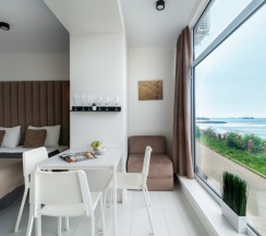 Panorama sea view Studio (Панорамный вид на море, до 3 гостей), Станюковича 48/5 в Vvo apartments group