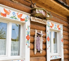 Большая Изба "Арамильская" с русской печью, беседкой, мангал в Парк сказов