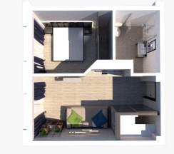 4-местные апартаменты с отдельной спальней и балконом (#66, #143) в Geo Apart