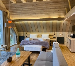 АРК-шале ПРЕМИУМ (Свадебный) 2 DBL 1line (sea view) в Titovka arctic river park