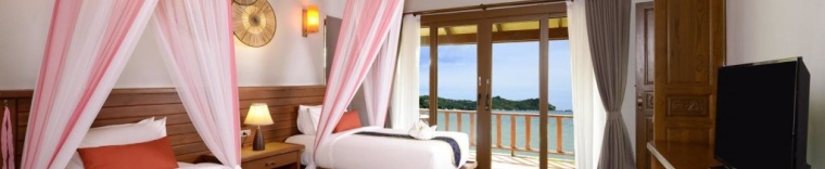 Вилла с 2 комнатами с красивым видом из окна в PingChan Koh Phangan Beachfront Resort