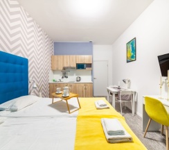 Улучшенная студия с 2-ух спальной или двумя 1-ми кроватями в Pulkovo Apart