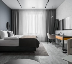 Номер стандарт улучшенный с 1 двуспальной кроватью в Kravt Hotel Innopolis