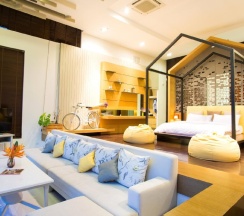 Двухместная вилла с видом на горы двуспальная кровать в The Private Pool Villas at Civilai Hill Khao Yai