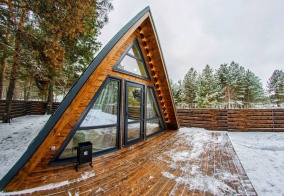 Коттедж A-Frame в сосновом лесу в Пензенской области