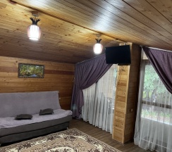 Двухместное шале Classic с красивым видом из окна двуспальная кровать в Forest house resort