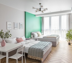 Апартаменты с видом на город двуспальная кровать в Апартаменты LITTE - Nordy Homes