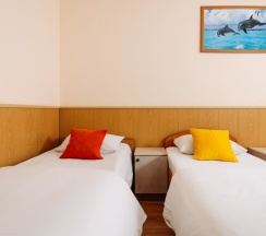 Стандарт с двуспальной  и двумя  односпальными кроватями до 4 гостей в Дельфин парк