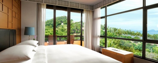 Двухместный люкс c 1 комнатой с видом на океан двуспальная кровать в Renaissance Koh Samui Resort & Spa