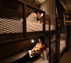 Кровать в общем номере в Bed & Bike Hostel