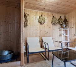 Aframe Black | Баня и банный чан на территории в Берёзовая роща