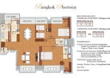 Четырёхместные апартаменты с 3 комнатами с красивым видом из окна в Bangkok Shortstay 2 to 3 BR Sukhumvit