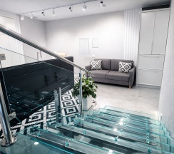 1-комнатные апартаменты с 1 двуспальной кроватью, 28.8 м², цокольный этаж в Апартаменты на Ветеранов
