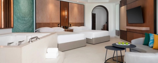 Двухместный полулюкс Swim-Up (2 отдельные кровати) в Отель Hyatt Vivid Playa Del Carmen