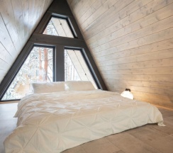 №1 A-Frame 60m2 с купелью (оснащение дома, стоимость купели и бани см. Подробнее) в Les holidays