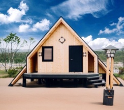 АРК-шале СТАНДАРТ DBL 1 Двуспальная Кровать в Titovka arctic river park