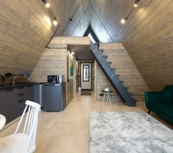 №5 A-Frame 50m2 с купелью (оснащение дома, стоимость купели и бани см. Подробнее) в Les holidays