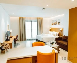 Двухместная студия апартаменты Premium двуспальная кровать в HE Hotel Apartment