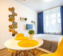 Студия с красивым видом из окна в Апартаменты Welcome Karelia  Riverside в Центре