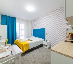 Улучшенная студия с 2-ух спальной или двумя 1-ми кроватями в Pulkovo Apart