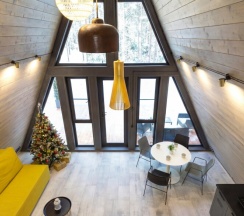 №1 A-Frame 60m2 с купелью (оснащение дома, стоимость купели и бани см. Подробнее) в Les holidays