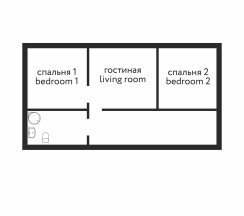 Трёхкомнатный Смарт-Люкс (2 спальни) в Русь