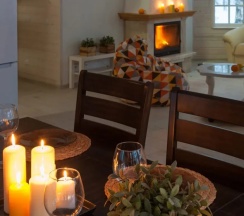 Шестиместный коттедж Premium with Fireplace and Sauna с 3 комнатами в Золотая долина