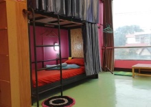 Кровать в общем номере (женский номер) с видом на город в Chiang Mai Panda Hostel