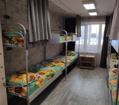 Кровать в общем номере (женский номер) в Подсолнух