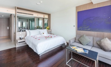 Двухместный номер Ocean с частичным видом на море двуспальная кровать в Oceanfront Beach Resort