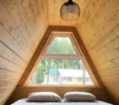 Дом A-frame с квадро-баней в 4 сезона