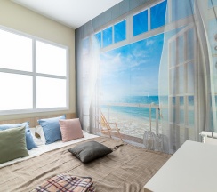 1-комнатные апартаменты эконом с 1 двуспальной кроватью (без окна) в Prim Rooms Apt Apartments (Прим Румс Апт Апартментс)