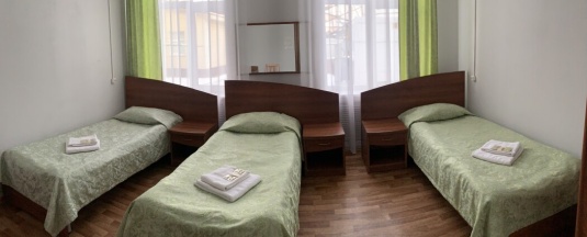 Бюджетный трехместный номер с удобствами на этаже в Сияние Севера