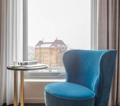 Номер стандарт с 1 двуспальной кроватью, вид на город в Mercure