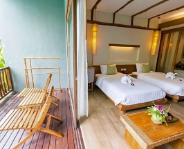 Двухместный номер Deluxe с видом на бассейн 2 отдельные кровати в Отель Metadee Concept Hotel