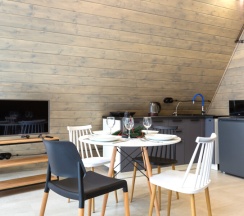 №5 A-Frame 50m2 с купелью (оснащение дома, стоимость купели и бани см. Подробнее) в Les holidays