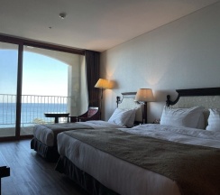 Одноместный номер Deluxe с балконом и с видом на океан двуспальная кровать в Hotel Maremons