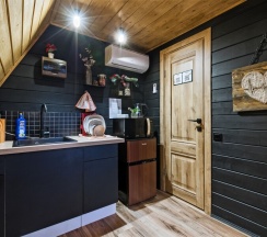 Aframe Black | Баня и банный чан на территории в Берёзовая роща