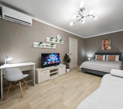 4-местные 1-комнатные апартаменты люкс с 1 двуспальной кроватью в Sutki Life (Сутки Лайф) на Дзержинского