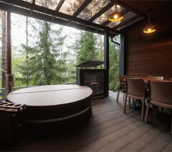 Super Лодж с 2 спальнями, баней и купелью, с видом на озеро в Пасторское озеро