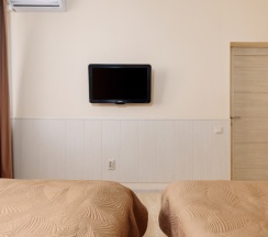 Стандарт  с двуспальной и односпальной кроватями и кухней ( на два номера ) до 3 гостей в Дельфин парк