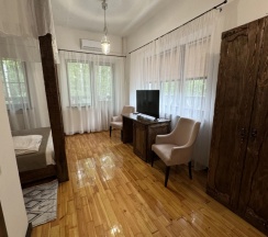 Двухместный полулюкс с балконом и с красивым видом из окна двуспальная кровать в Rybinka