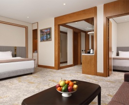 Номер люкс Прайм с 1 односпальной и 1 двуспальной кроватью в Источник